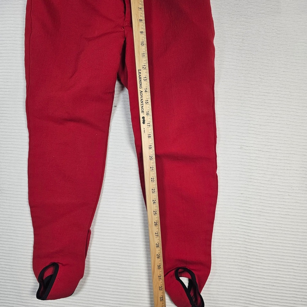 Arba of Austria Vintage Red Virgin Wool Blend Stirrup Ski Pants High Waisted - Picture 7 of 8
